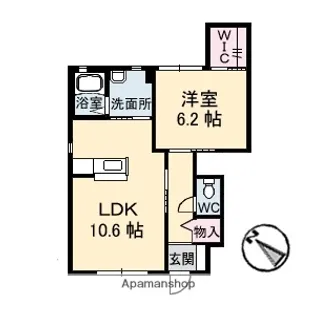 ヴィラ岩原【1階】の間取り