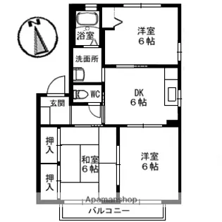 コーポ江田島 B棟【2階】の間取り