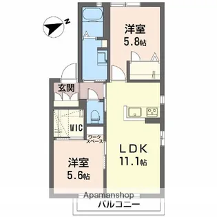 アーネスト・K1【1階】の間取り