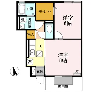メルベーユ広【1階】の間取り