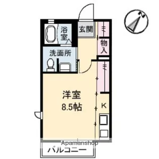 プランタンFUMI【105号室】の間取り