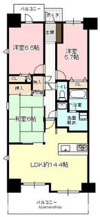 ベルハーモニー呉三条【701号室】の間取り