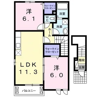 シーサイドスクエアーⅠ【2階】の間取り