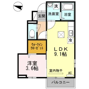 ジュナスF【1階】の間取り