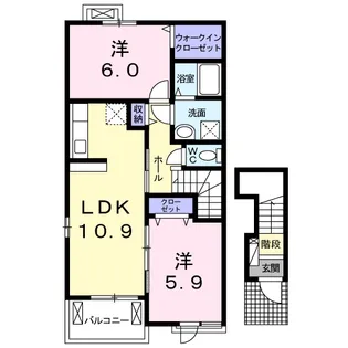 SUNNY HOUSE 輝 C【2階】の間取り
