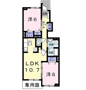 エールヴェール【1階】の間取り