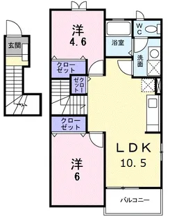 ローズペティル A【2階】の間取り