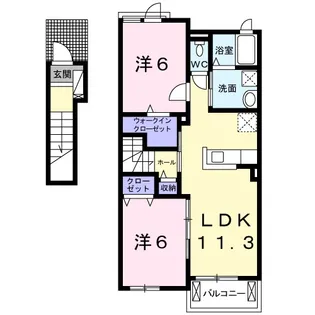 リバーサイドレジデンスC【2階】の間取り