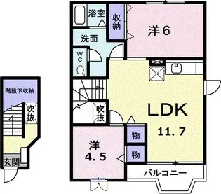ミルクベッチ A【2階】の間取り