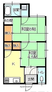 波多間アパート【101号室】の間取り