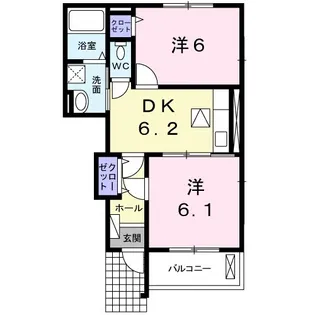 アプリコット A【1階】の間取り