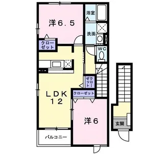 サニー・ヒルトップⅠ【2階】の間取り