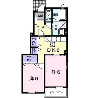 サニー・ヒルトップⅢ【1階】の間取り