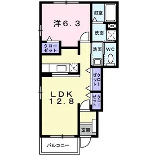 ブランシュールA【1階】の間取り