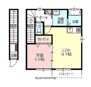 ライフメント中町【204号室】の間取り