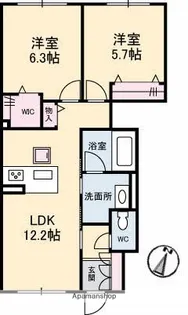 シャーメゾンリズ【1階】の間取り