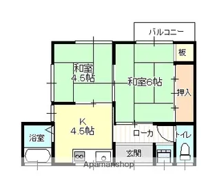 宮本アパート2【2階左号室】の間取り