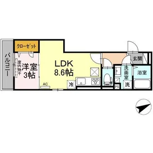 ペルル新広【3階】の間取り