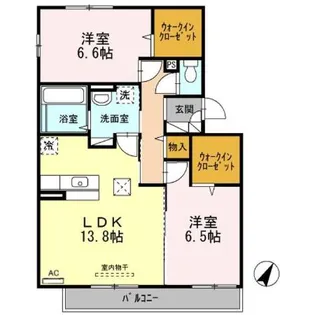 クレール古新開【1階】の間取り