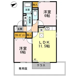 シーコートなかまち A棟【1階】の間取り