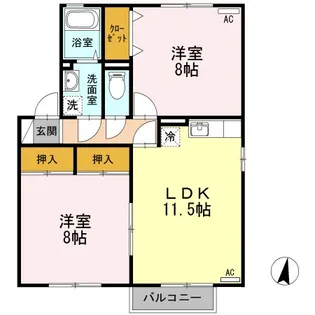 アビタシオン II【1階】の間取り