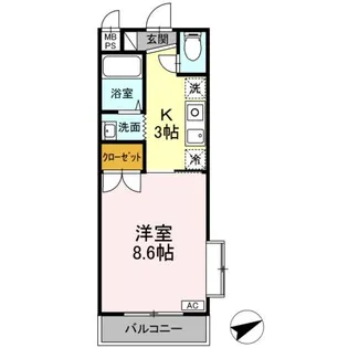 ピンフィール一番館【1階】の間取り