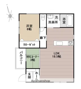 ホープフルテラス【201号室】の間取り