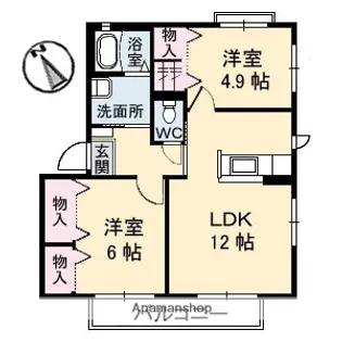 シャーメゾン熊野東 C棟【1階】の間取り