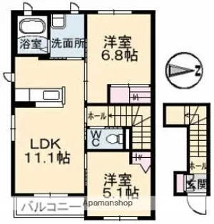CASA衛【2階】の間取り