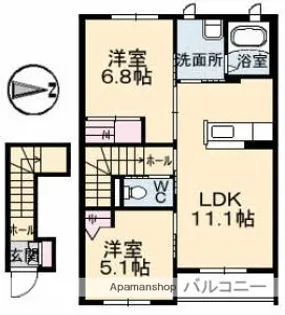 CASA衛【202号室】の間取り
