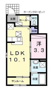 フラン・フジ【1階】の間取り
