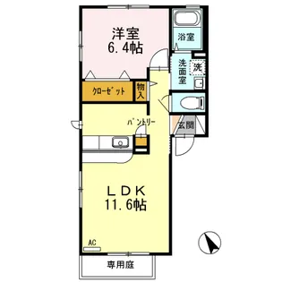 シーコートみたか【1階】の間取り