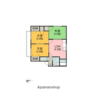 広島県広島市安佐南区安東4丁目【アパート】の間取り