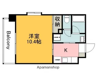 広島県広島市中区竹屋町【マンション】の間取り