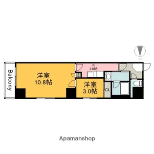 広島県広島市中区鉄砲町【マンション】の間取り