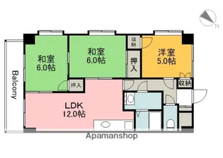 広島県広島市安佐南区八木1丁目【マンション】の間取り