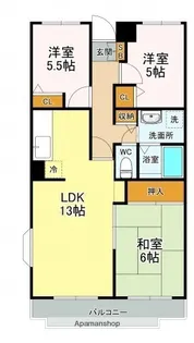 広島県広島市安佐南区中筋2丁目【マンション】の間取り