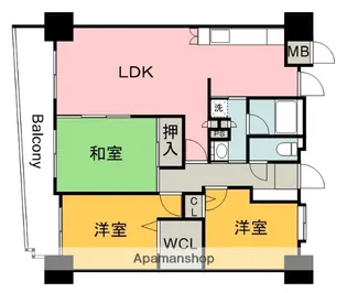 広島県広島市安佐南区中須1丁目【マンション】の間取り