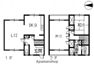 広島県安芸郡府中町山田3丁目【テラスハウス】の間取り