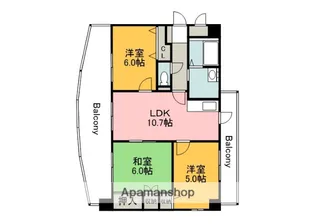 広島県広島市佐伯区楽々園3丁目【マンション】の間取り