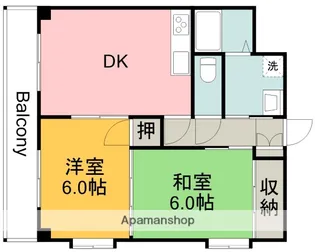 広島県広島市安佐北区落合2丁目【マンション】の間取り