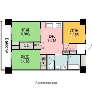 広島県広島市東区山根町【マンション】の間取り