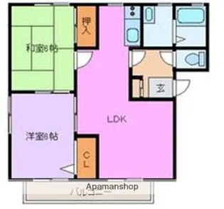 広島県広島市南区向洋新町3丁目【アパート】の間取り