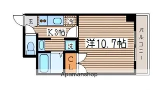広島県広島市西区三篠町1丁目【マンション】の間取り