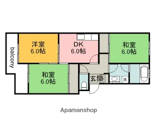 神畠ハイム【3階】の間取り