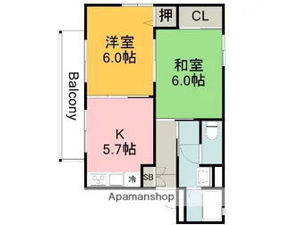 広島県広島市南区上東雲町【アパート】の間取り