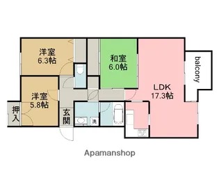 広島県広島市佐伯区吉見園【マンション】の間取り