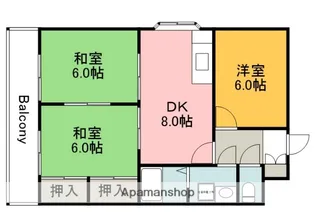 広島県広島市安佐南区上安2丁目【アパート】の間取り