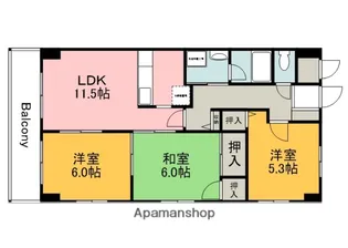 広島県広島市西区古江上2丁目【マンション】の間取り