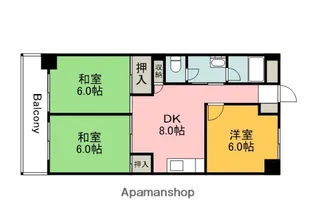 広島県広島市西区南観音町【マンション】の間取り